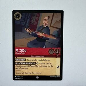 FOIL Fa Zhou Lorcana TCG Disney Trading Card Game Collectible